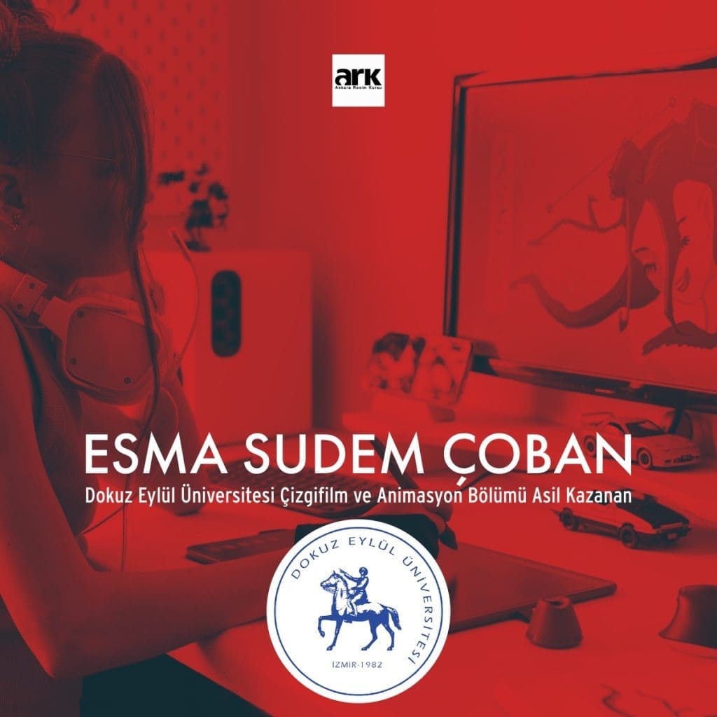 Esma Sudem Çoban, Dokuz Eylül Üniversitesi Çizgi Film ve Animasyon Bölümü asıl kazanan öğrencisi
