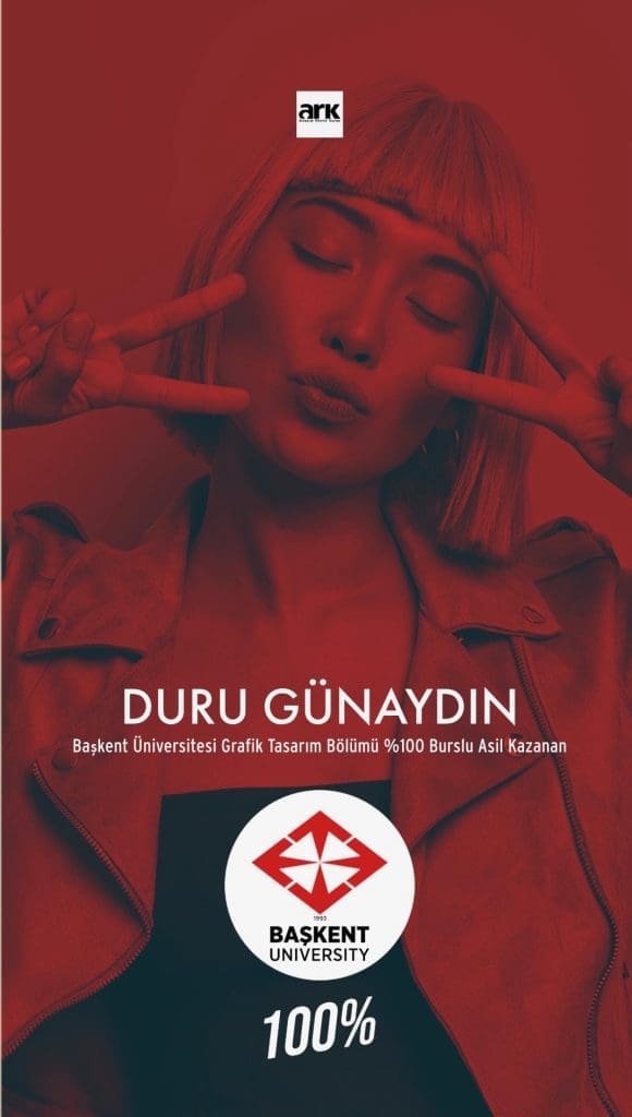 Duru Günaydın, Başkent Üniversitesi Grafik Tasarımı Bölümü burslu kazanan öğrencisi
